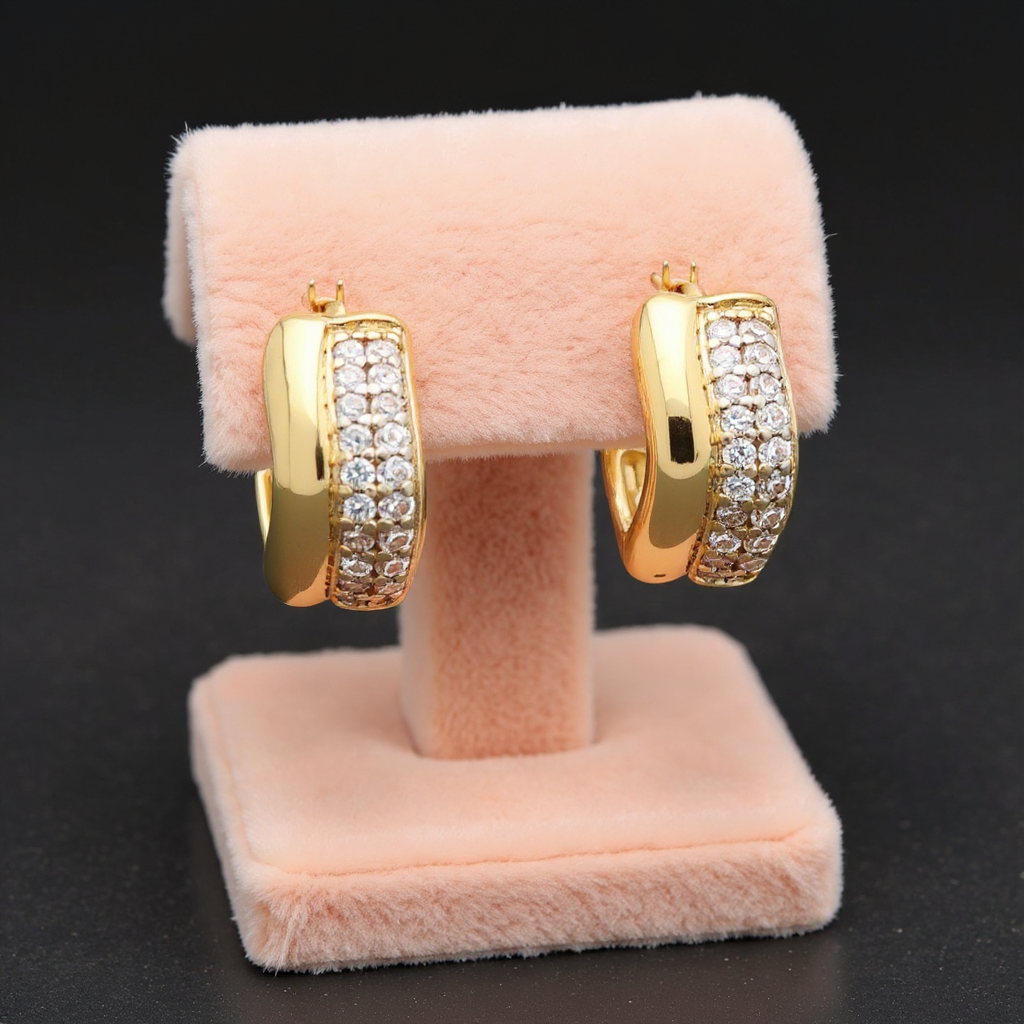 Gold Plated Dual Earrings