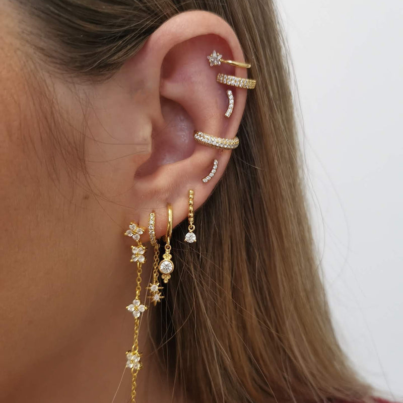 Crystal star ear cuff