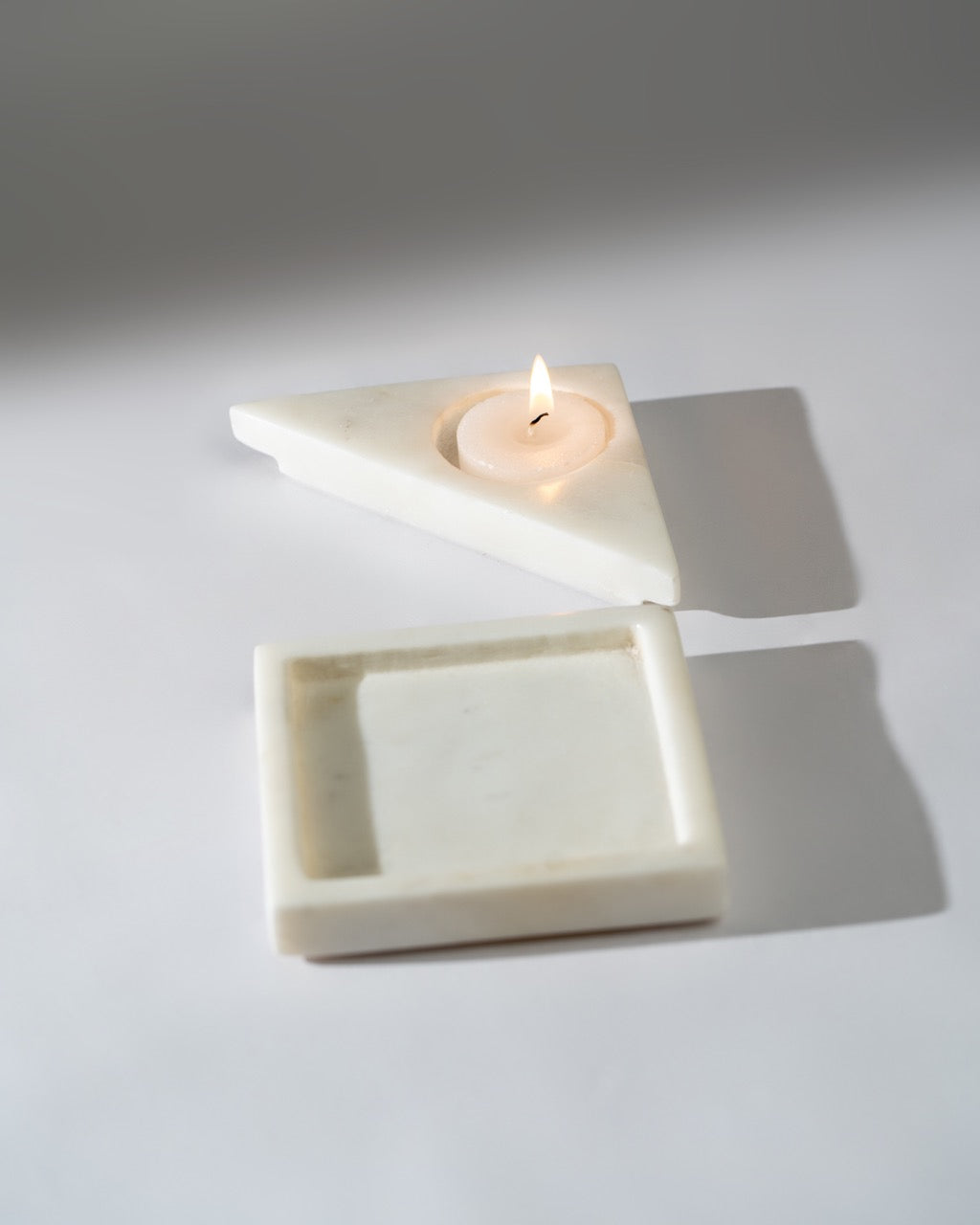 White Marble Tea Light