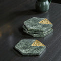Hexagon Inlay Coasters | Set of 4