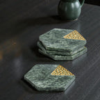 Hexagon Inlay Coasters | Set of 4