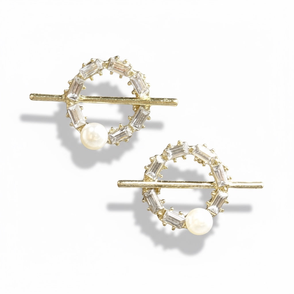 Interstellar Zircon Peal Earrings