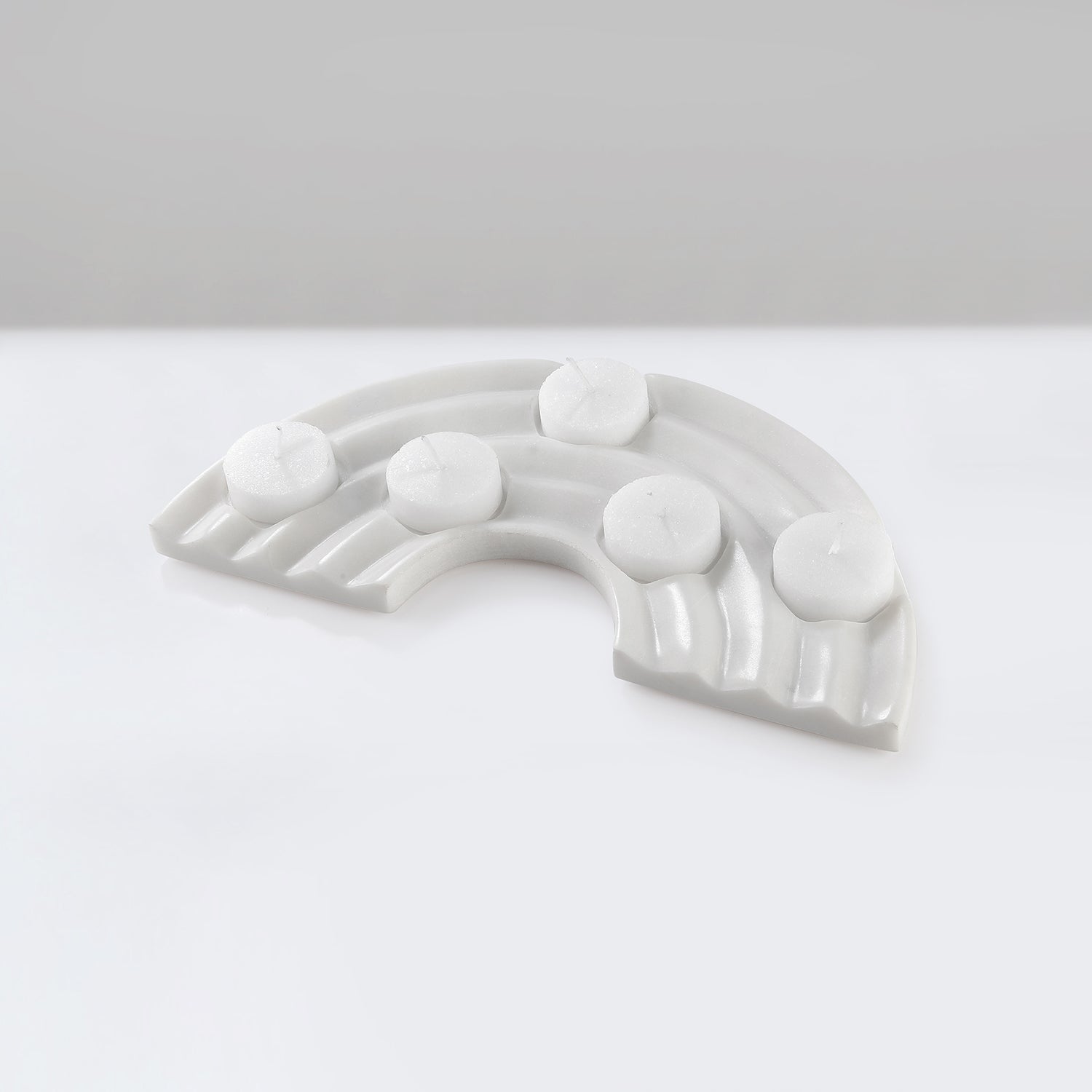 White marble tea light holder