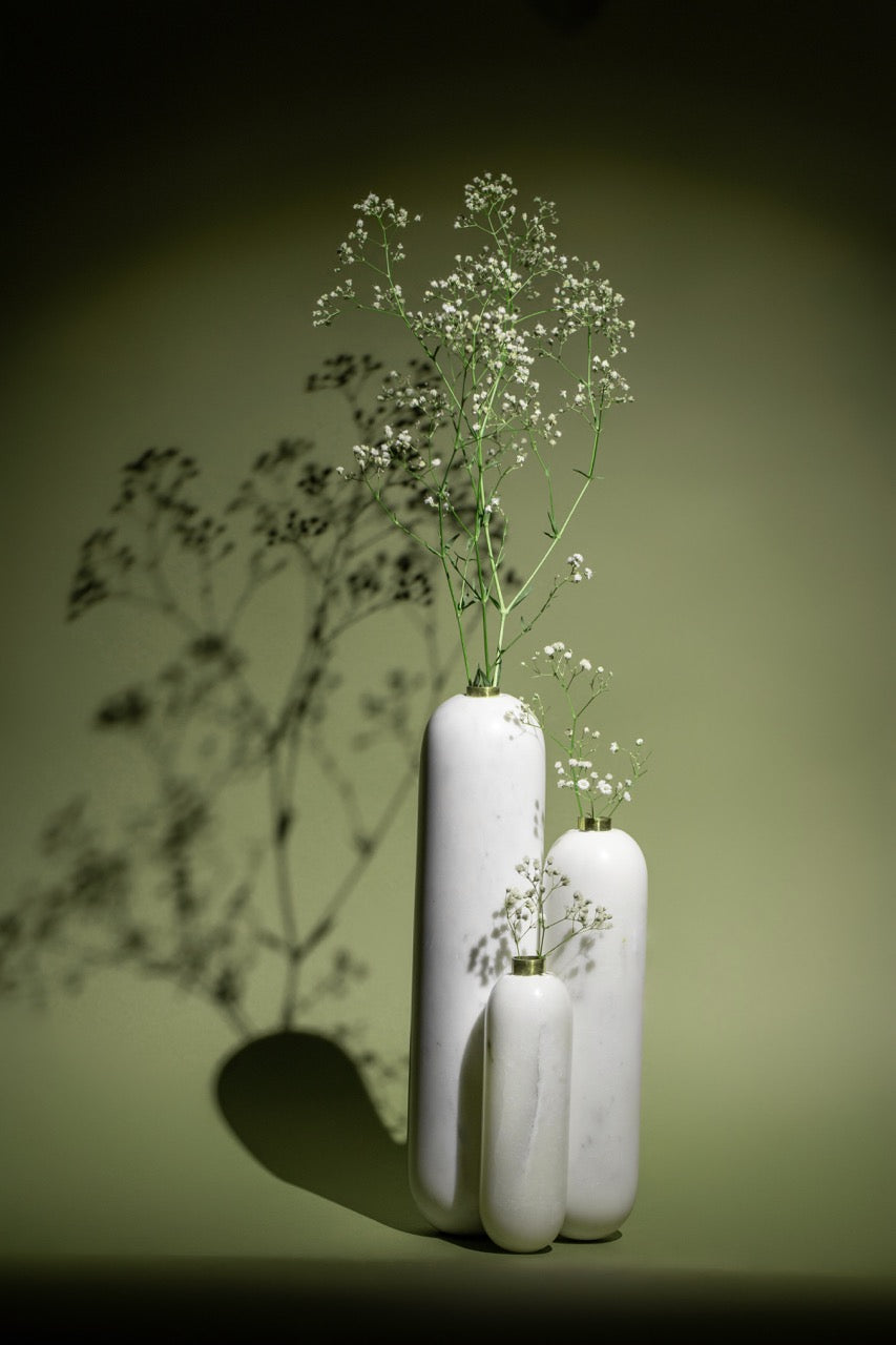 Baby Breath in Marble vase