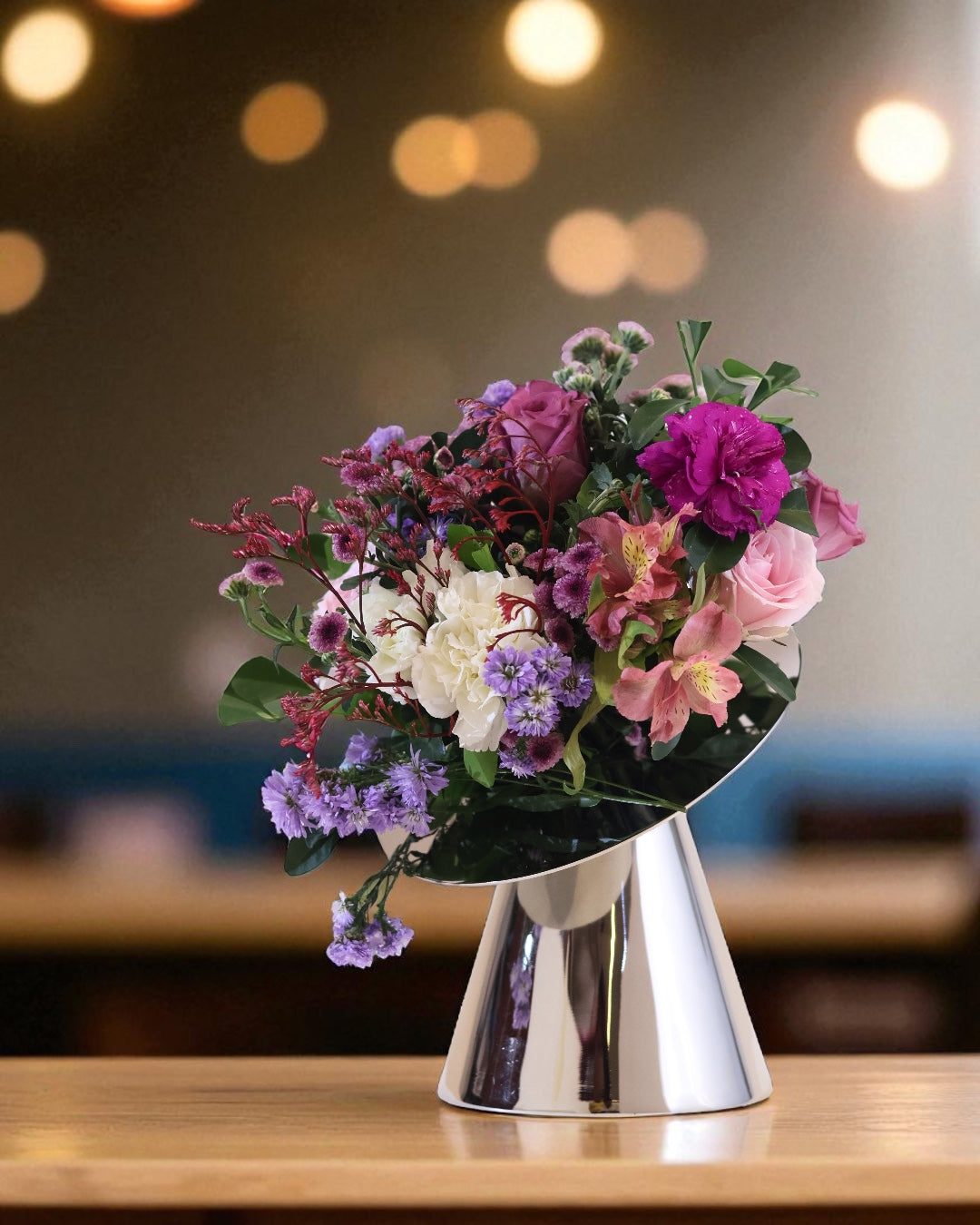 Flower Vase Steel Finish
