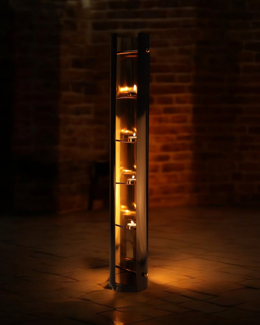 Lamp glowing with candles