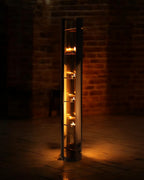 Lamp glowing with candles
