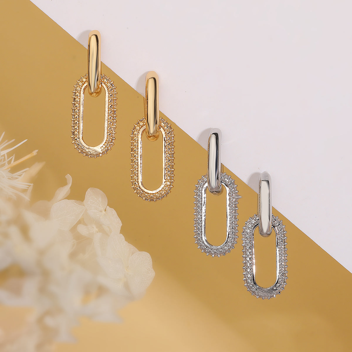 Gold and silver hoop earrings 