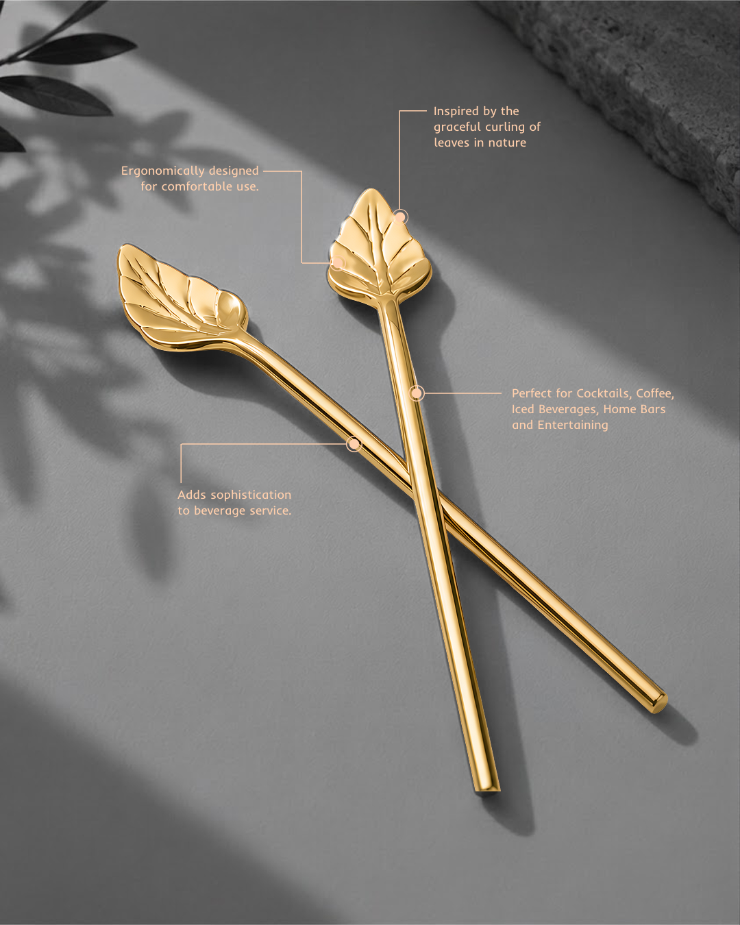 Leaf Brass Stirrers