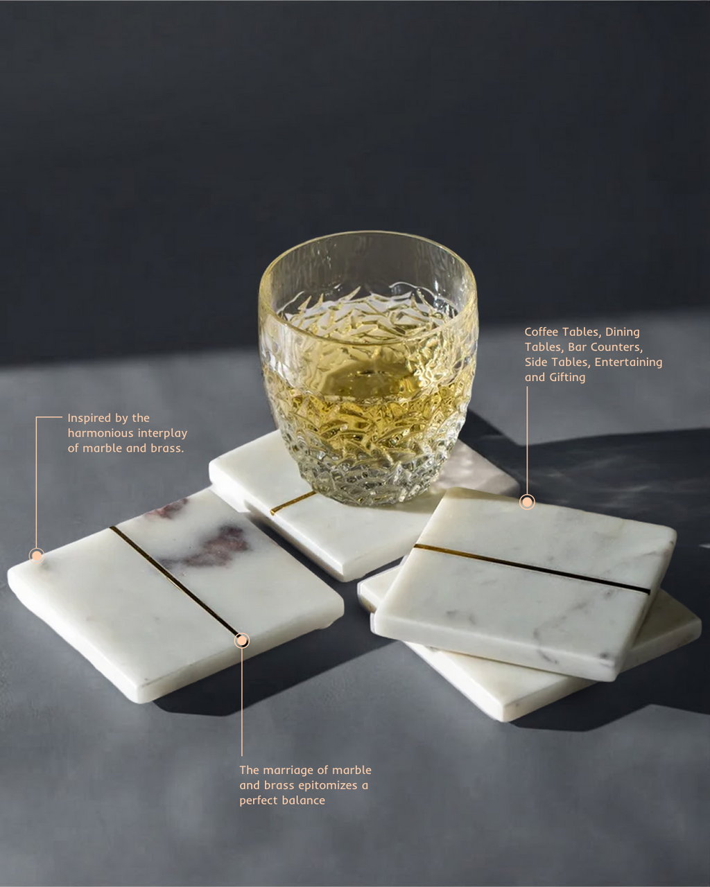 Gilded Elegance | Set of 4 Coasters