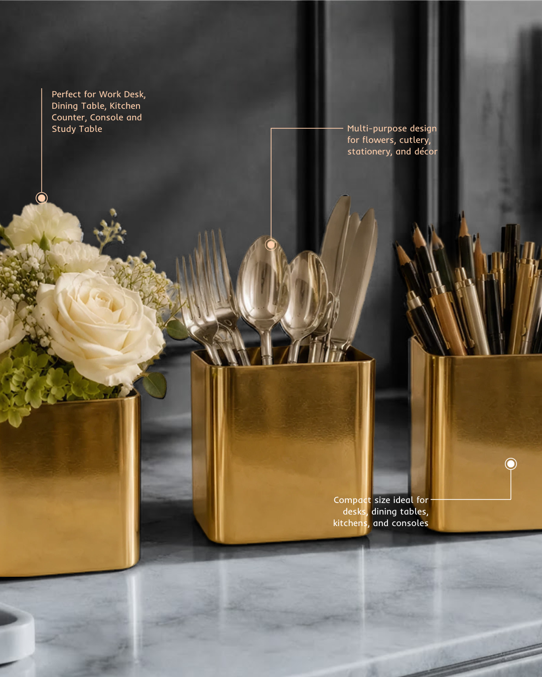 Multipurpose Metal Vase & Desk Organizer | Pre Order