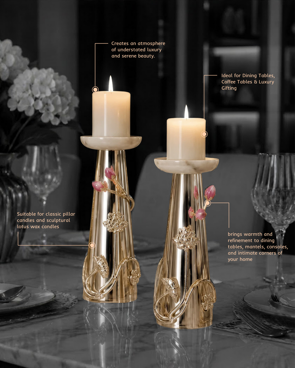 Bloom Pedestal Candle Holder | Set of 2 ( Pre Order )