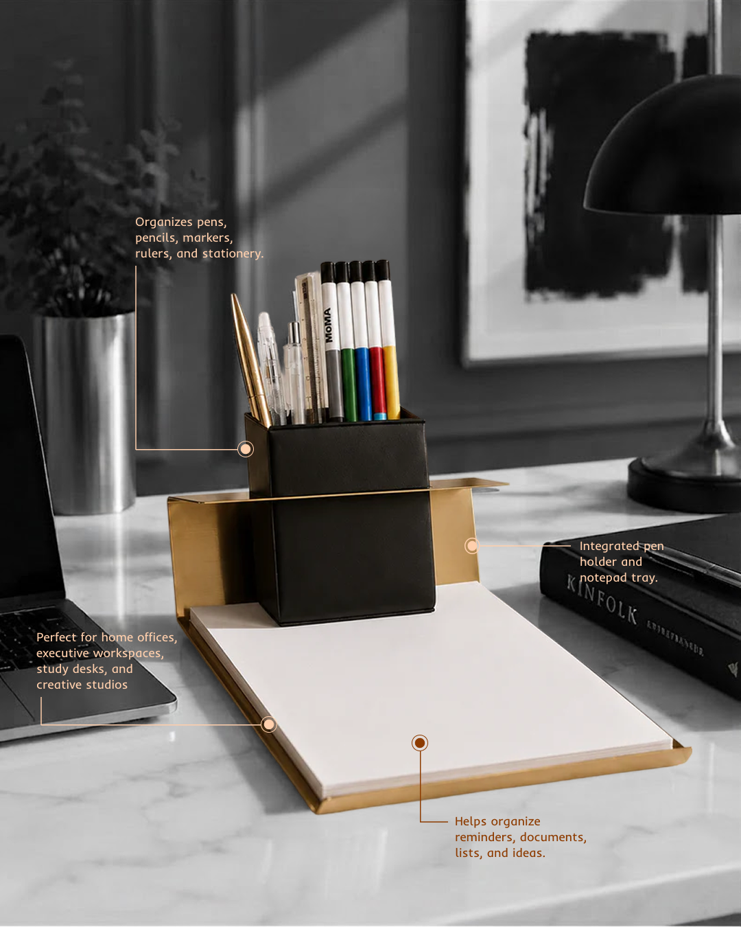 Aura Desk Pad & Pen Holder