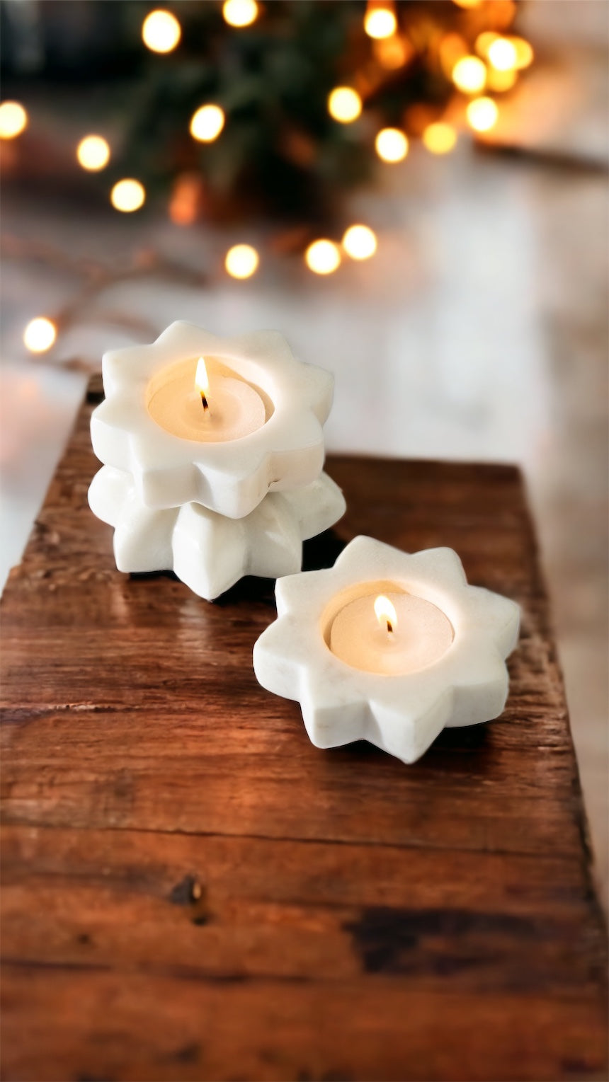 Lotus Tea Light Holder in Marble