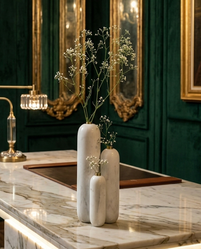 Tripple Vase in Marble
