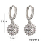 Cluster Drop Plated Diamond Earrings