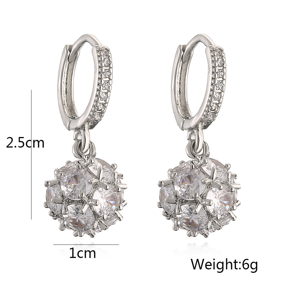 Cluster Drop Plated Diamond Earrings