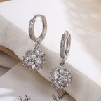 Cluster Drop Plated Diamond Earrings