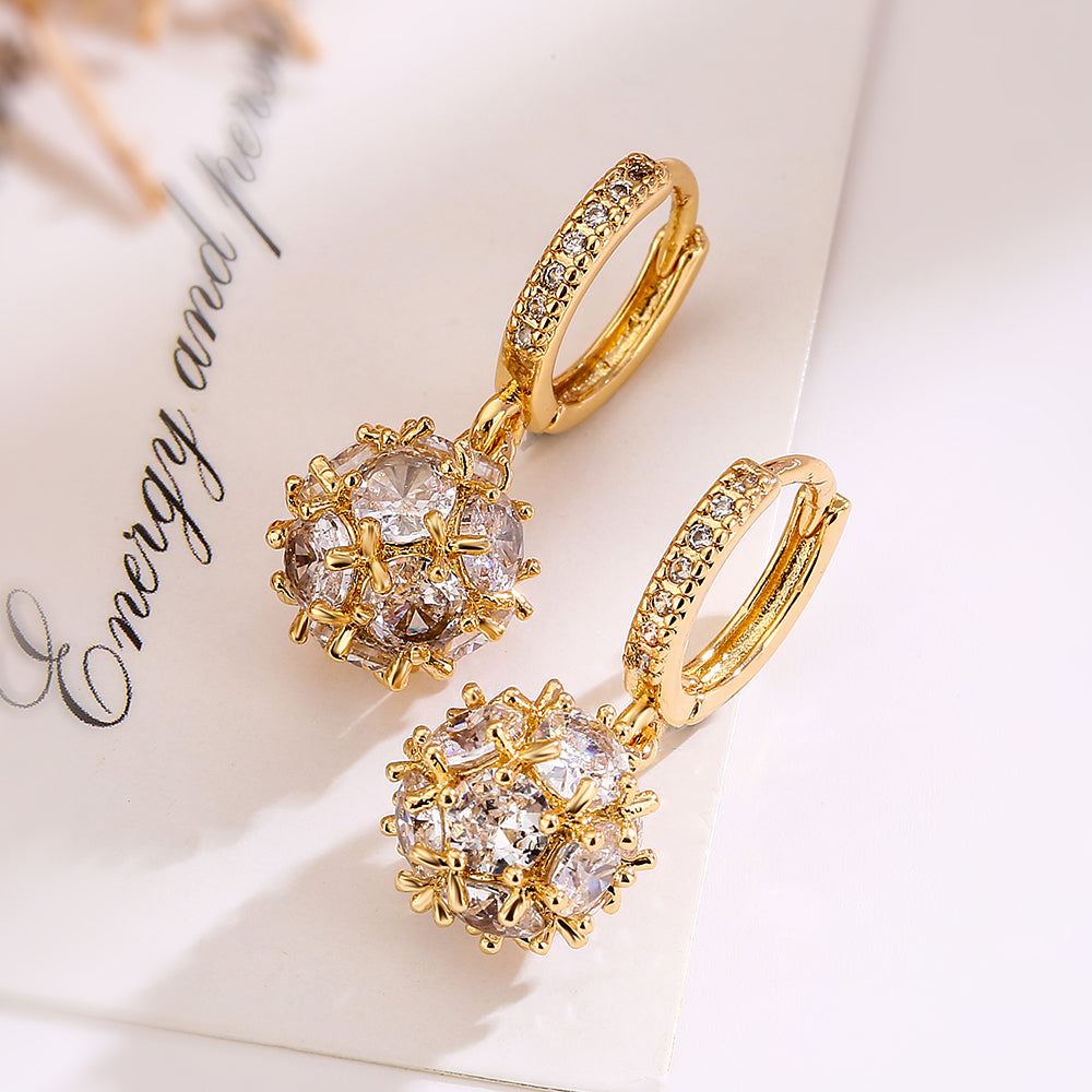Cluster Drop Plated Diamond Earrings