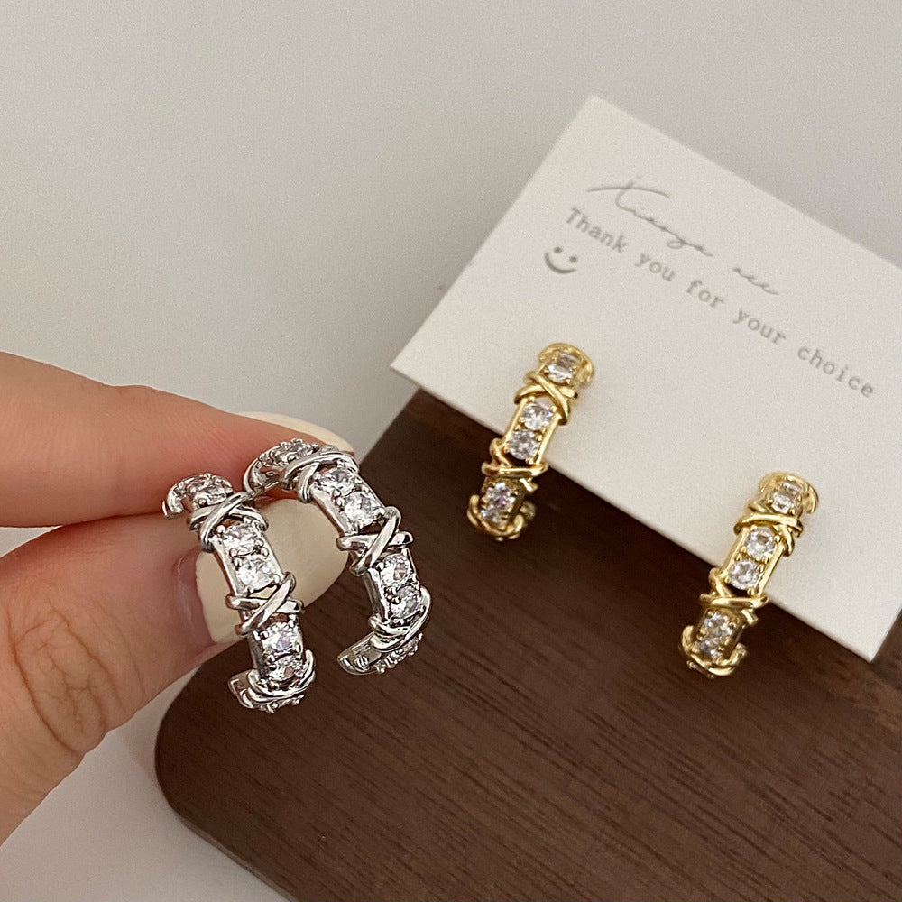Criss Cross Plated Hoops