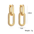Rhinestone Link Plated Earrings