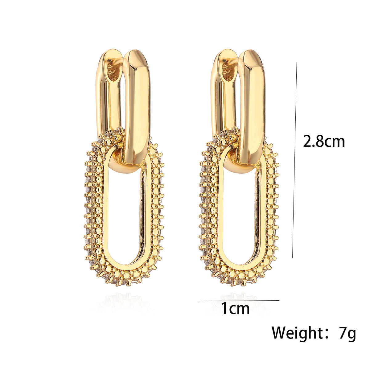 Rhinestone Link Plated Earrings