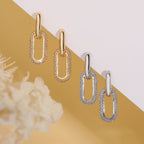 Rhinestone Link Plated Earrings