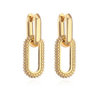 Rhinestone Link Plated Earrings