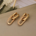 Rhinestone Link Plated Earrings