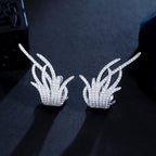 Flame Plated Rhinestone Earrings