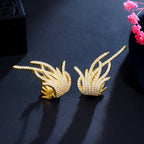 Flame Plated Rhinestone Earrings