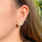 Flame Plated Rhinestone Earrings