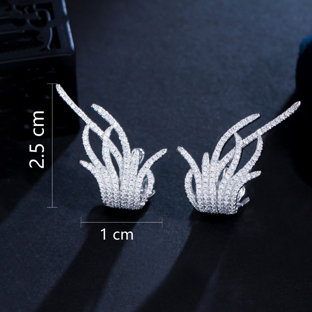 Flame Plated Rhinestone Earrings