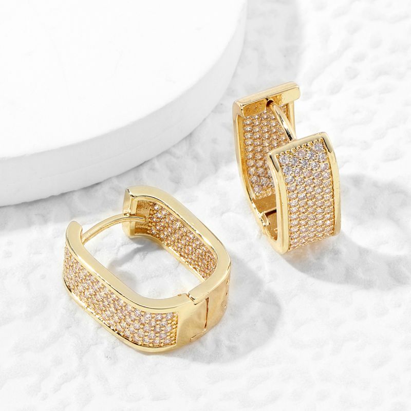 Gold Plated Studded Hoops
