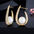 Plated Lucy Pearl Hoops