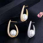 Plated Lucy Pearl Hoops