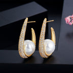 Plated Lucy Pearl Hoops
