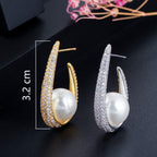 Plated Lucy Pearl Hoops
