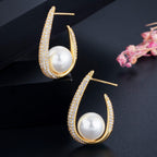 Plated Lucy Pearl Hoops