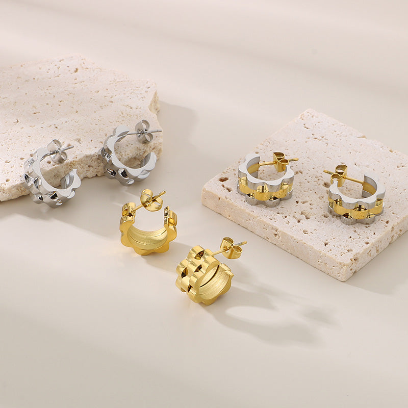 Plated Interlocked Chain Earrings