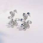 Platinum Floral 3D Earrings