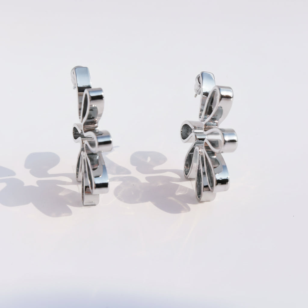 Platinum Floral 3D Earrings