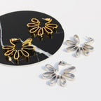 Platinum Floral 3D Earrings