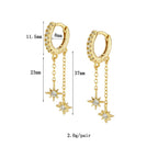 Star Dangler Hoops Plated