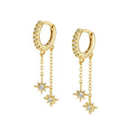 Star Dangler Hoops Plated