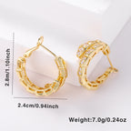 Snake Gold Plated Zircon Earrings