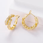 Snake Gold Plated Zircon Earrings