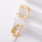 Snake Gold Plated Zircon Earrings