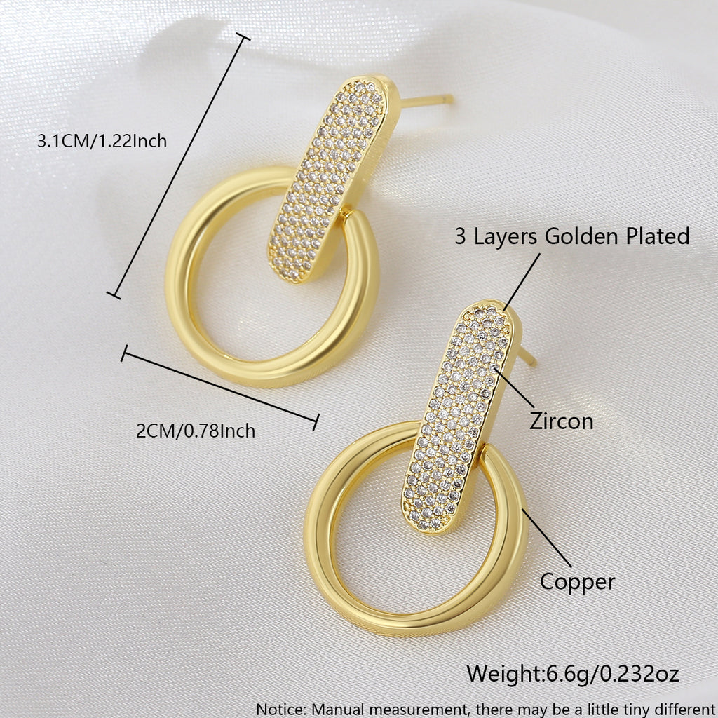 Elegant Simple Gold Plated Earrings