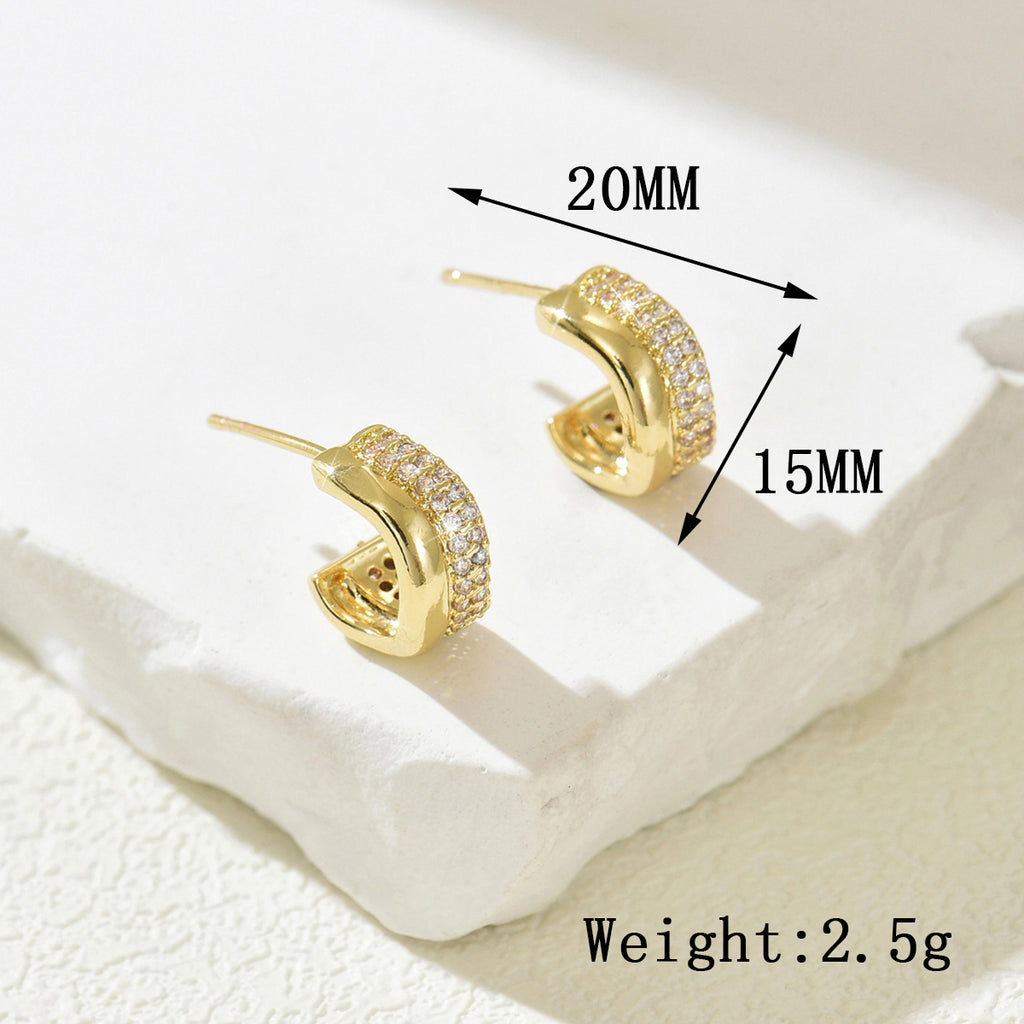 Gold Plated Dual Earrings
